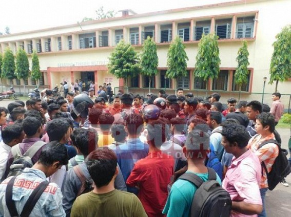 CPI-M Govt's ITI Admission scam creates chaos : Students damage notice board, demand action against the admission board members, Police rush to control mass anger